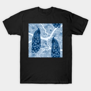 Peacocks in classic blue - Pantone color of the year 2020 T-Shirt